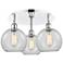 Athens 19.75" Wide 3 Light Polished Chrome Flush Mount With Clear Shad