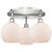 Athens 19.75" Wide 3 Light Satin Nickel Flush Mount With Matte White S