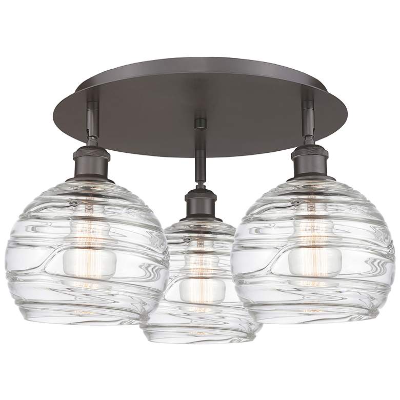 Image 1 Athens 19.75"W 3 Light Oil Rubbed Bronze Flush Mount With Deco Swirl S