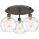 Athens 19.75"W 3 Light Oil Rubbed Bronze Flush Mount With Water Glass 