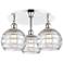 Athens 19.75"W 3 Light Polished Chrome Flush Mount With Deco Swirl Sha