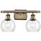 Athens 2 Light 16" Bath Light - Antique Brass - Seedy Shade