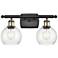 Athens 2 Light 16" Bath Light - Black Antique Brass - Seedy Shade