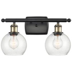 Athens 2 Light 16" Bath Light - Black Antique Brass - Seedy Shade