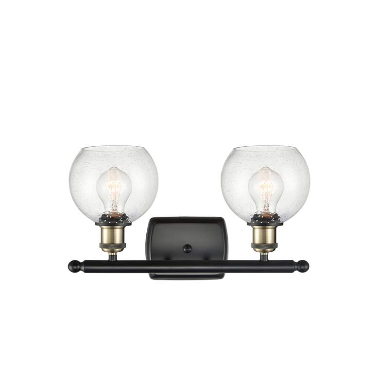 Image 2 Athens 2 Light 16" Bath Light - Black Antique Brass - Seedy Shade more views