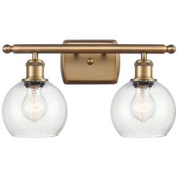 Athens 2 Light 16" Bath Light - Brushed Brass - Seedy Shade