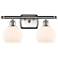 Athens 2 Light 16" Bath Light - Brushed Satin Nickel - Matte White Sha