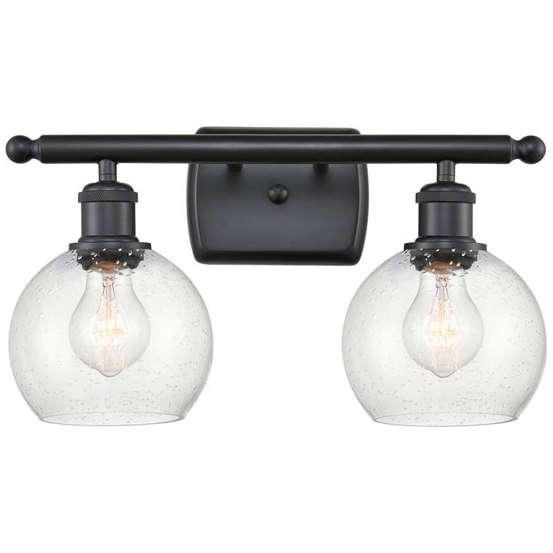 Image 1 Athens 2 Light 16" Bath Light - Matte Black - Seedy Shade