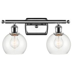 Athens 2 Light 16" Bath Light - Polished Chrome - Clear Shade