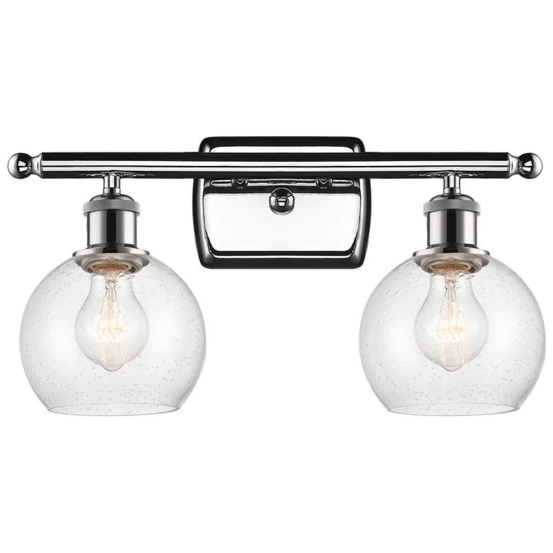 Image 1 Athens 2 Light 16" Bath Light - Polished Chrome - Seedy Shade