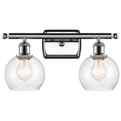 Athens 2 Light 16" Bath Light - Polished Chrome - Seedy Shade