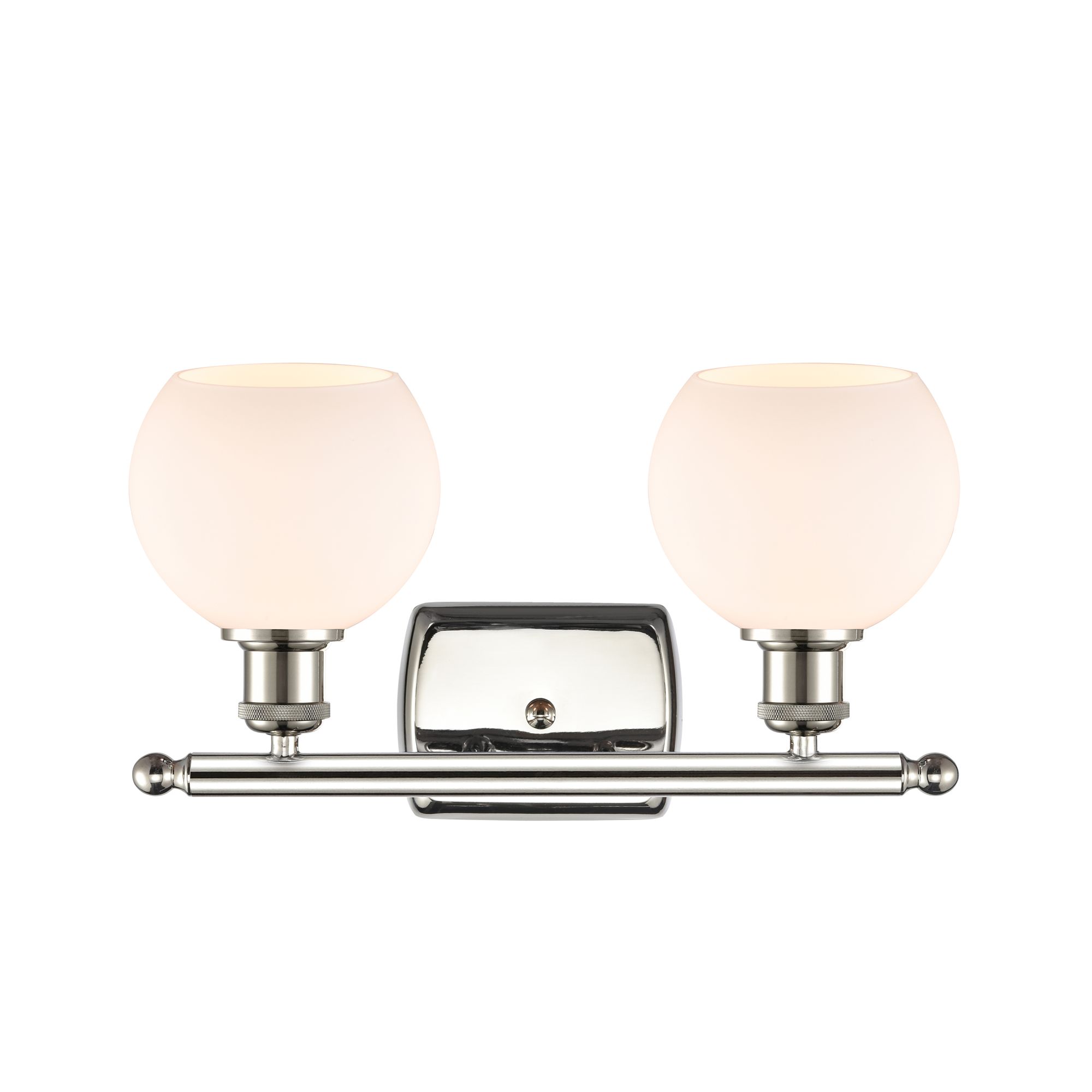 Image 3 Athens 2 Light 16" Bath Light - Polished Nickel - Matte White Shade more views