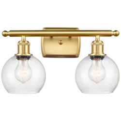 Athens 2 Light 16" Bath Light - Satin Gold - Seedy Shade