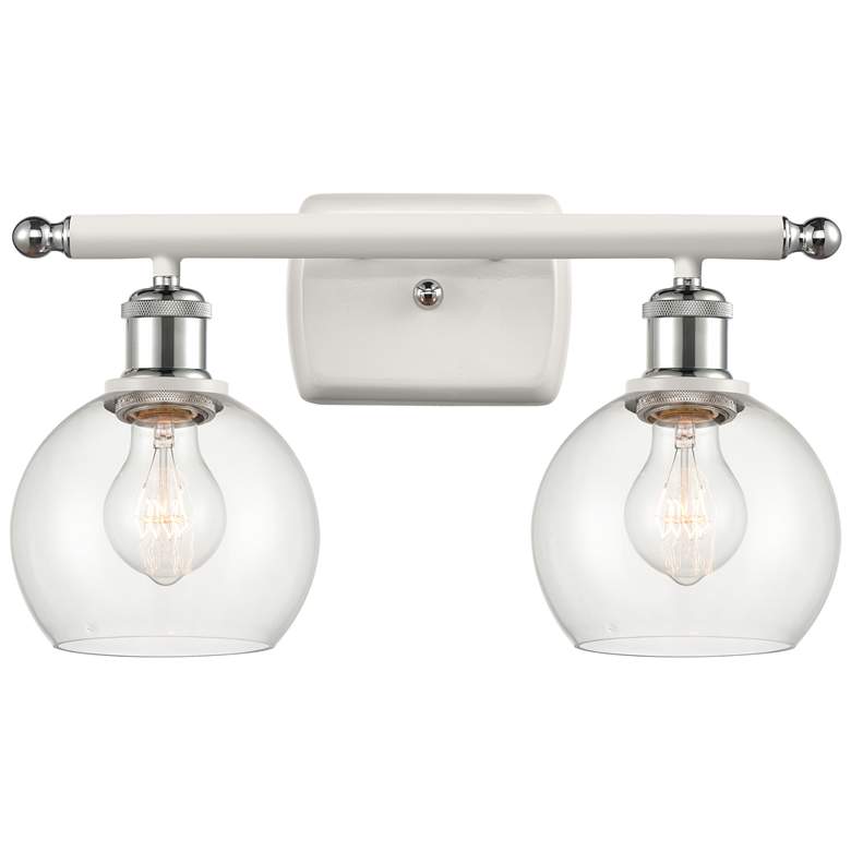 Image 1 Athens 2 Light 16 inch Bath Light - White and Polished Chrome - Clear Shad