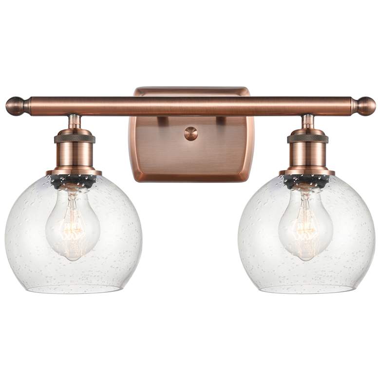Image 1 Athens 2 Light 16" LED Bath Light - Antique Copper - Seedy Shade