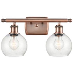 Athens 2 Light 16" LED Bath Light - Antique Copper - Seedy Shade