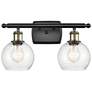 Athens 2 Light 16" LED Bath Light - Black Antique Brass - Seedy Shade