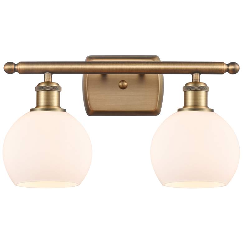 Image 1 Athens 2 Light 16" LED Bath Light - Brushed Brass - Matte White Shade