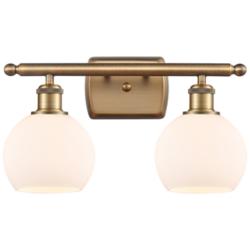Athens 2 Light 16" LED Bath Light - Brushed Brass - Matte White Shade