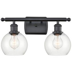 Athens 2 Light 16" LED Bath Light - Matte Black - Clear Shade