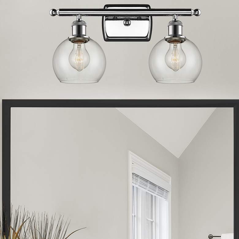 Image 1 Athens 2 Light 16" LED Bath Light - Polished Chrome - Clear Shade