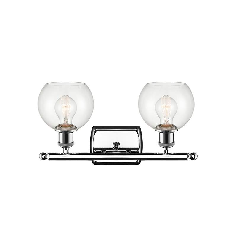 Image 3 Athens 2 Light 16" LED Bath Light - Polished Chrome - Clear Shade more views