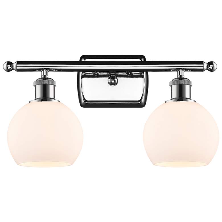 Image 1 Athens 2 Light 16" LED Bath Light - Polished Chrome - Matte White Shad