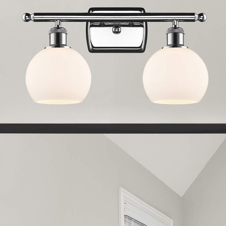 Image 1 Athens 2 Light 16" LED Bath Light - Polished Chrome - Matte White Shad