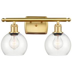 Athens 2 Light 16" LED Bath Light - Satin Gold - Clear Shade