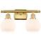 Athens 2 Light 16" LED Bath Light - Satin Gold - Matte White Shade