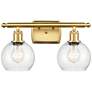 Athens 2 Light 16" LED Bath Light - Satin Gold - Seedy Shade