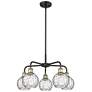 Athens 23.88"W 5 Light Black Brass Stem Chandelier w/ Water Glass Shad