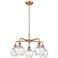 Athens 23.88"W 5 Light Copper Stem Hung Chandelier With Deco Swirl Sha