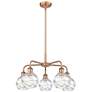 Athens 23.88"W 5 Light Copper Stem Hung Chandelier With Deco Swirl Sha
