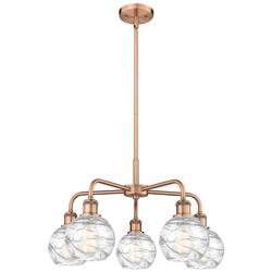 Athens 23.88&quot;W 5 Light Copper Stem Hung Chandelier With Deco Swirl Sha