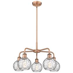 Athens 23.88&quot;W 5 Light Copper Stem Hung Chandelier With Water Glass Sh