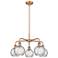 Athens 23.88"W 5 Light Copper Stem Hung Chandelier With Water Glass Sh