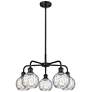 Athens 23.88"W 5 Light Matte Black Stem Chandelier w/ Water Glass Shad