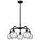 Athens 23.88"W 5 Light Matte Black Stem Chandelier w/ Water Glass Shad