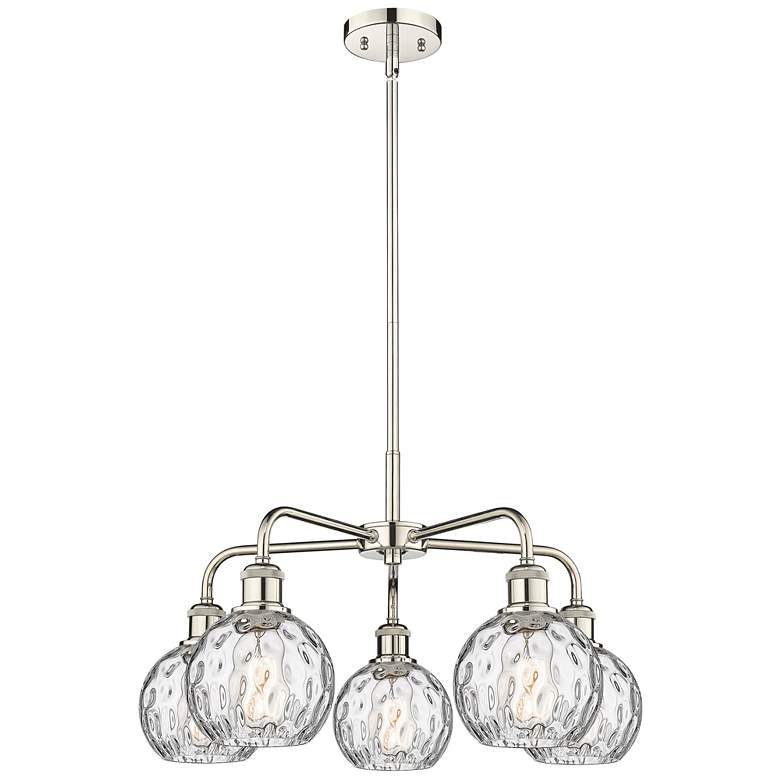 Image 1 Athens 23.88"W 5 Light Polished Nickel Stem Chandelier w/ Water Glass