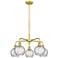 Athens 23.88"W 5 Light Satin Gold Stem Hung Chandelier w/ Water Glass