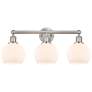 Athens 24" 3-Light Brushed Satin Nickel Bath Light w/ Matte White Shad