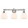 Athens 24" 3-Light Brushed Satin Nickel Bath Light w/ Matte White Shad
