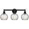 Athens 24" 3-Light Matte Black Bath Light w/ Clear Water Glass Shade