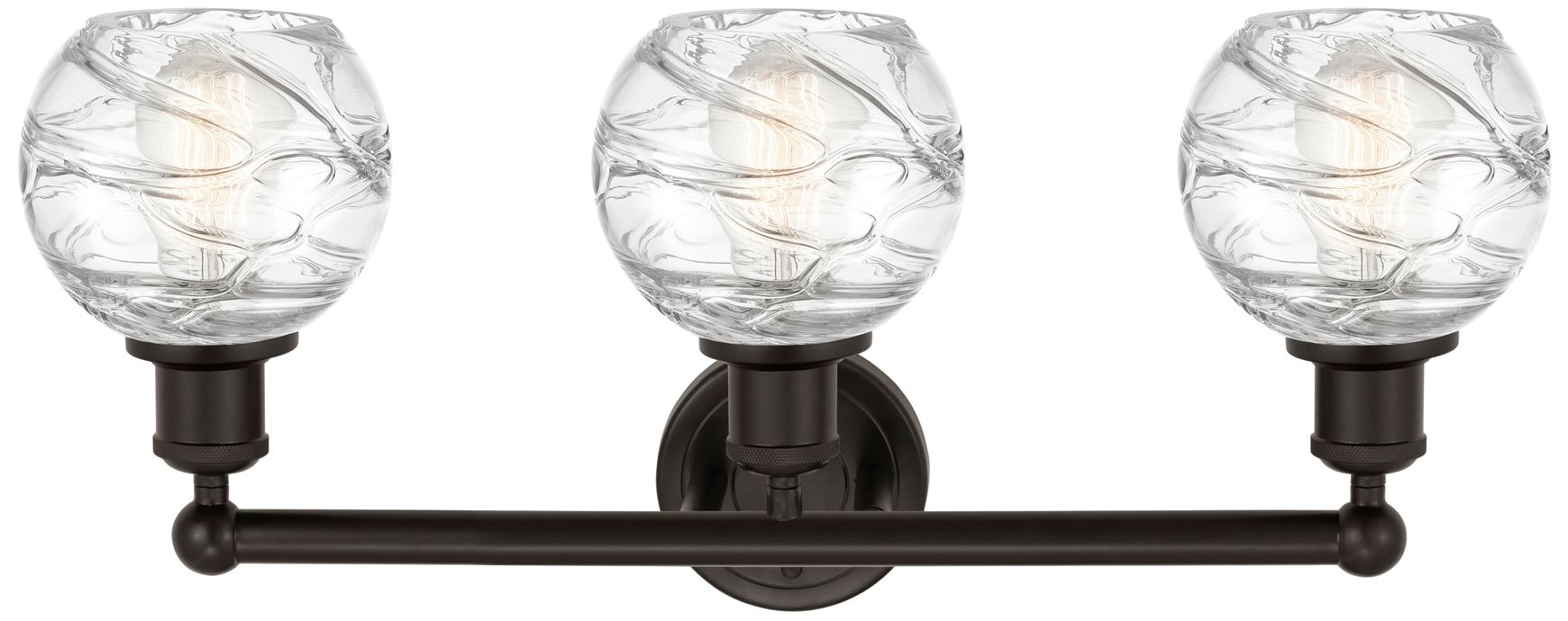Image 2 Athens 24" 3-Light Oil Rubbed Bronze Bath Light w/ Clear Deco Swirl Sh more views