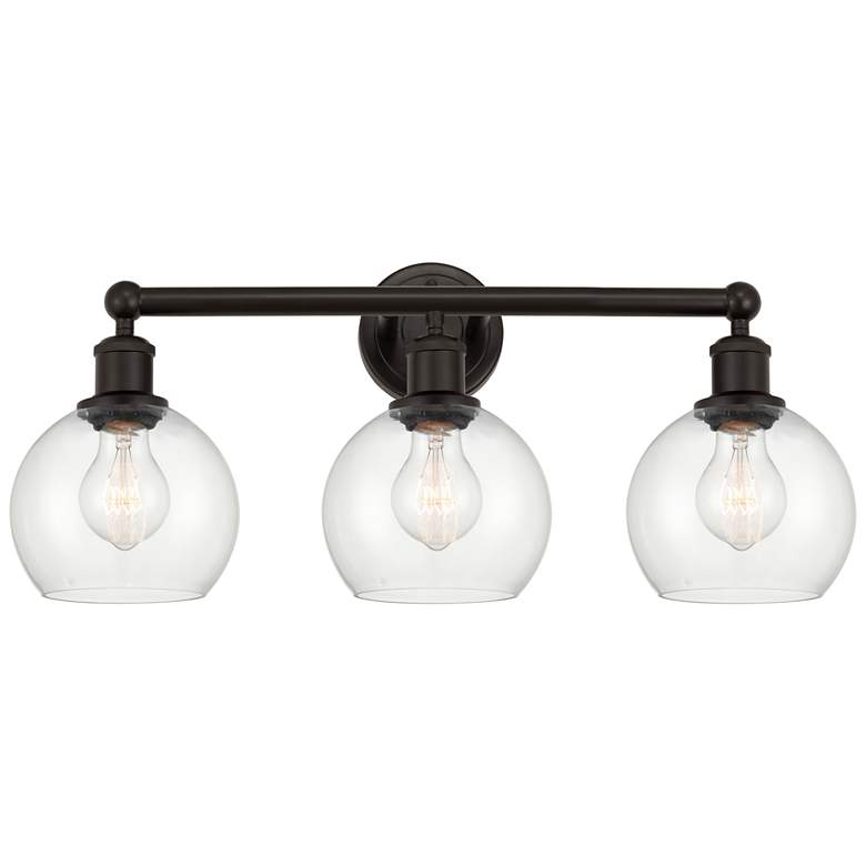 Image 1 Athens 24" 3-Light Oil Rubbed Bronze Bath Light w/ Clear Shade
