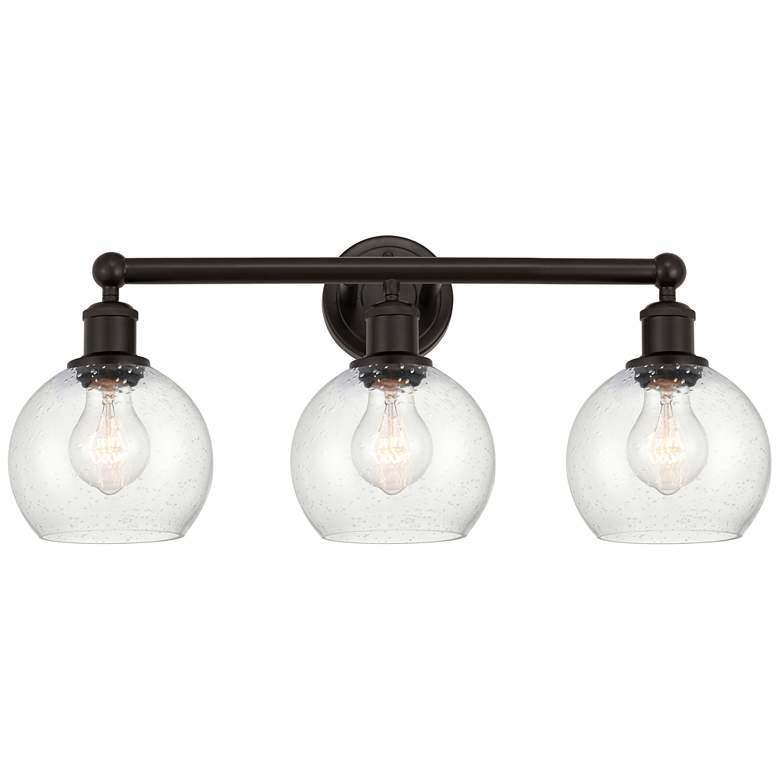 Image 1 Athens 24" 3-Light Oil Rubbed Bronze Bath Light w/ Seedy Shade