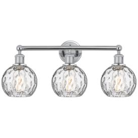 Athens 24" 3-Light Polished Chrome Bath Light w/ Clear Water Glass Sha Athens 24" 3-Light Polished Chrome Bath Light w/ Clear Water Glass Sha
