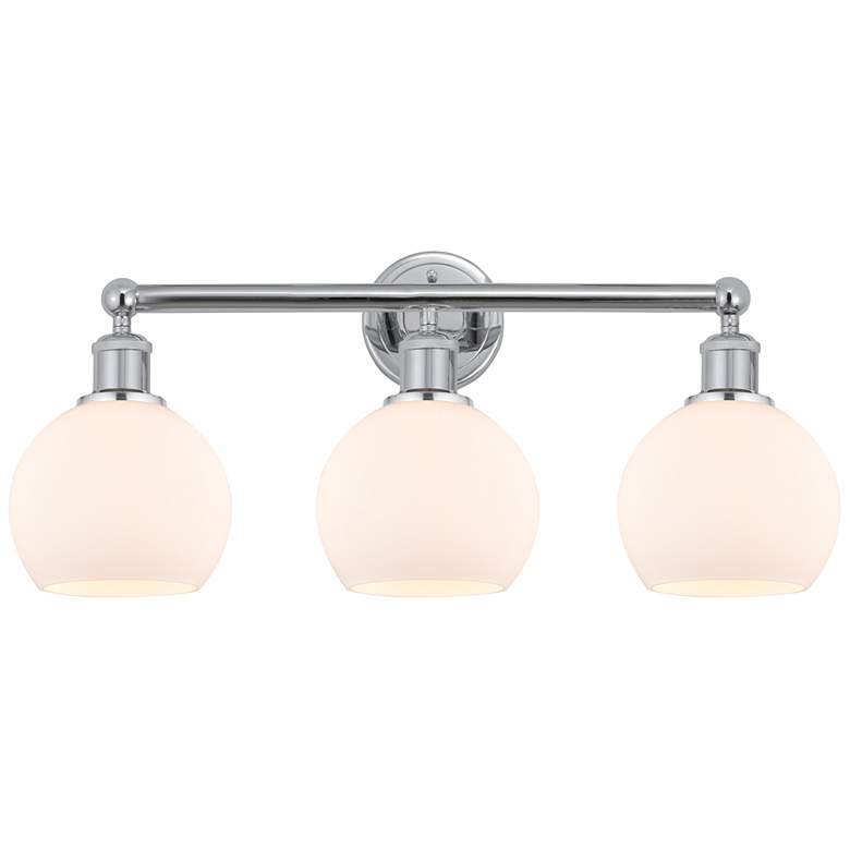 Image 1 Athens 24" 3-Light Polished Chrome Bath Light w/ Matte White Shade