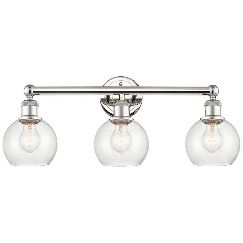Image 1 Athens 24" Wide 3 Light Polished Nickel Bath Vanity Light With Seedy S